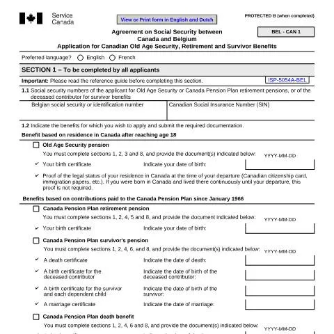 Document preview: Your Guide to the ISP5054-BEL Application Process — Retirement & pension (CERFA n°ISP5054-BEL)