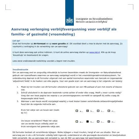 Documentvoorvertoning: Verlenging verblijfsvergunning voor gezinsleden — Gezin (CERFA n°7036)