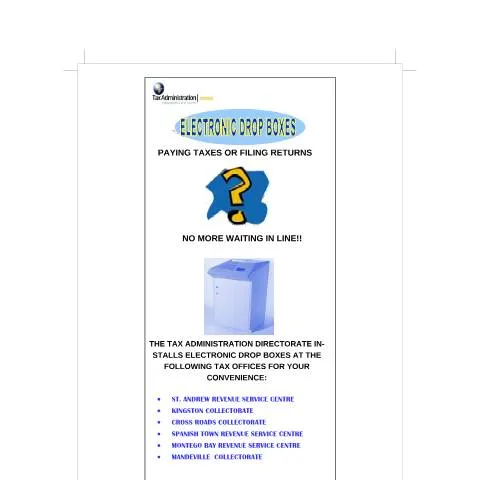 Document preview: Streamlined Tax Filing with Jamaica's Electronic Drop Box — Government & admin (CERFA n°electronic_drop_boxes)