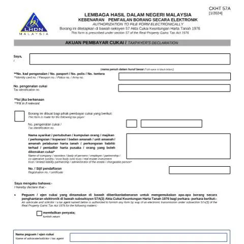 Document preview: Mengapa Borang CKHT57A Penting untuk Cukai Harta Tanah? — Cukai & percukaian (CERFA n°CKHT57A)