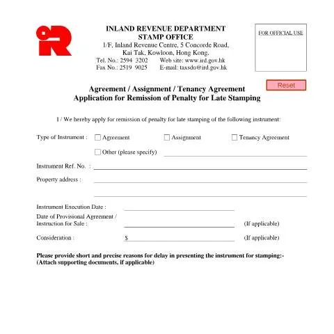 Document preview: Navigating Late Stamping Penalties in Hong Kong — Property & real estate (CERFA n°IRSD 127(E))