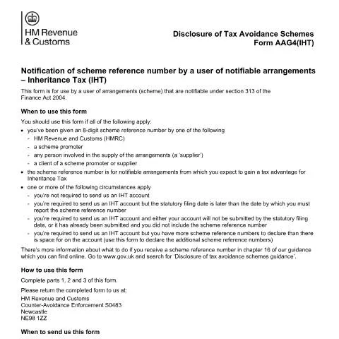 Document preview: Understanding Your Inheritance Tax Scheme Reference Notification — Taxes