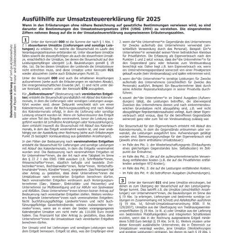 Dokumentvorschau: Leitfaden zur Umsatzsteuererklärung 2025 mit Formular U1a — Steuern (CERFA n°U1a)