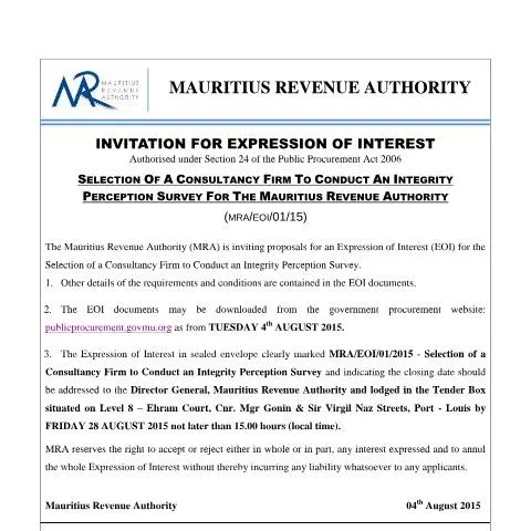Document preview: Understanding the Integrity Perception Survey Document — Government & admin (IntegrityPerceptionSurvey040815)