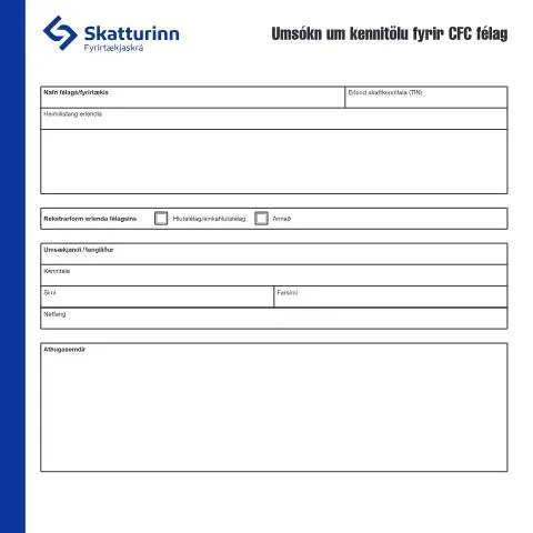Document preview: Skrefin við umsókn um CFC-félags kennitölu — Stjórnsýsla (CERFA n°RSK 17.90)