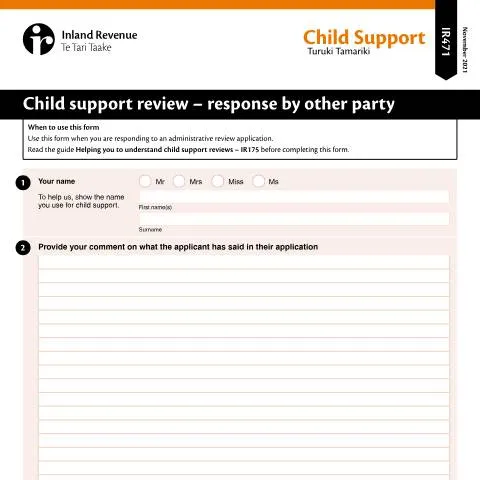 Document preview: Understanding the IR471 in Child Support Reviews — Family (CERFA n°IR471)