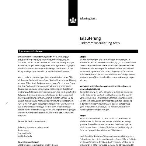 Documentvoorvertoning: Belang van de inkomensverklaring 2020 voor belastingplichtigen — Belastingen (CERFA n°ib0591t01pldui)