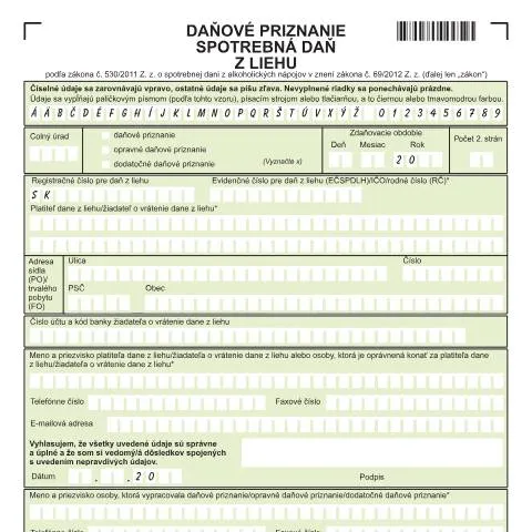 Document preview: Úvod do podávania žiadosti o vrátenie dane z liehu — Administratívne úkony (CERFA n°SPDLHv12b)