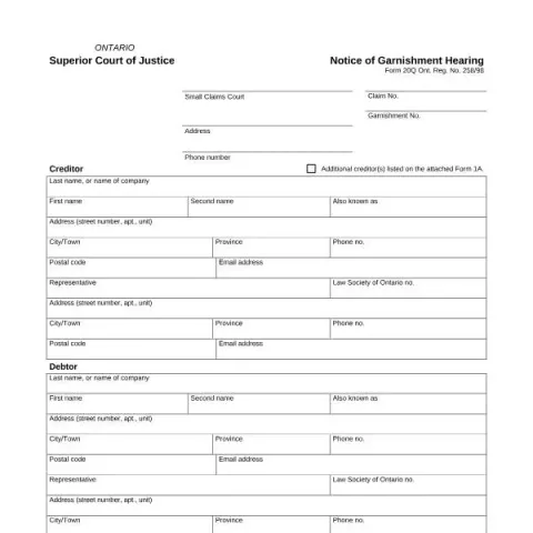 Document preview: Understanding the Ontario Superior Court of Justice Notice (Ontario) — Legal & justice (Form 20Q)