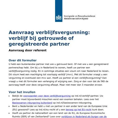 Documentvoorvertoning: Verblijfsvergunning aanvragen voor uw partner met formulier B07001 — Immigratie & visa (CERFA n°B07001)