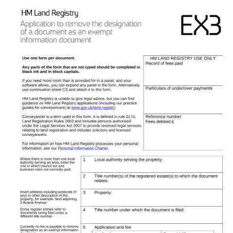 Document preview: The Importance of the EX3 Form in Land Registration — Government & admin