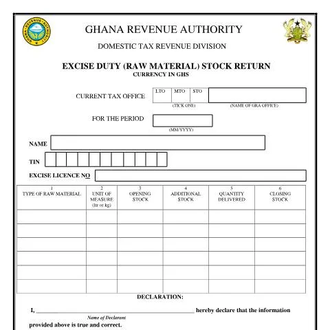 Document preview: Understanding the Excise Raw Material Stock Return Form DT-0132 — Taxes (CERFA n°DT-0132)