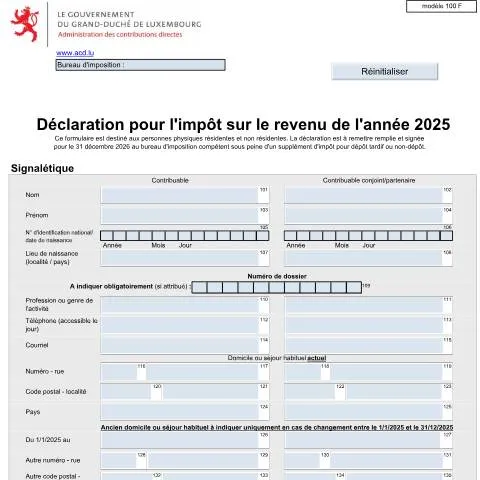 Aperçu du document Comprendre la Déclaration 100 F pour l'Impôt sur le Revenu au — Impôts & fiscalité (CERFA n°100 F)