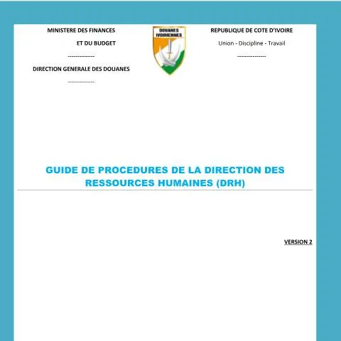 Aperçu du document L'Essentiel des PROCÉDURES DRH pour les Douanes Ivoiriennes — Démarches administratives