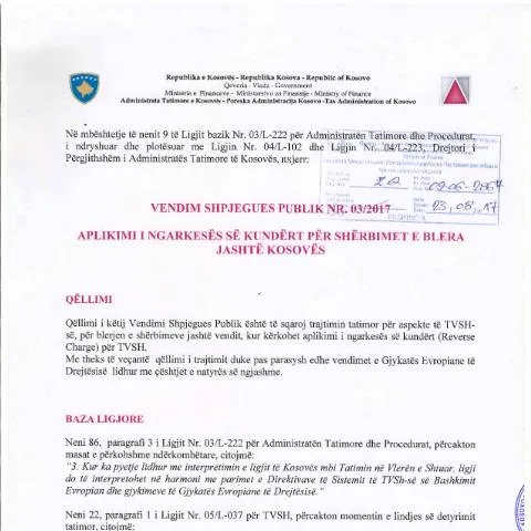 Document preview: Rëndësia e Vendimit Shpjegues Publik Nr. 03/2017 — Procedura administrative
