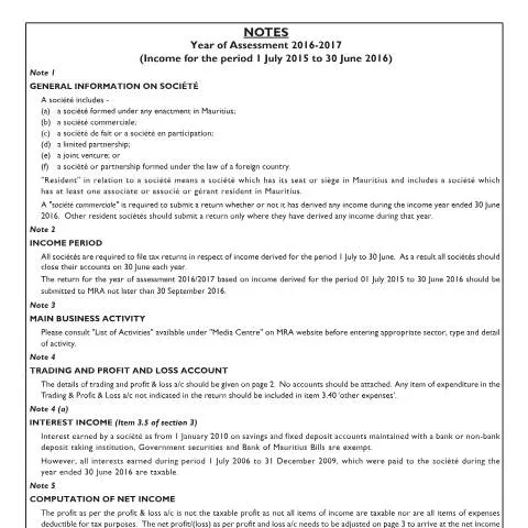 Document preview: The Importance of Document Notes06 in Mauritius Tax Returns — Government & admin (Notes06)