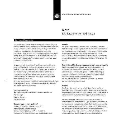 Documentvoorvertoning: Belang van de Inkomensverklaring 2022 voor Buitenlanders — Belastingen (CERFA n°ib0591t21plita)