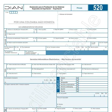 Vista previa del documento Procedimiento para finalizar sistemas especiales en Colombia 2021 — Impuestos (CERFA n°F520-2021)