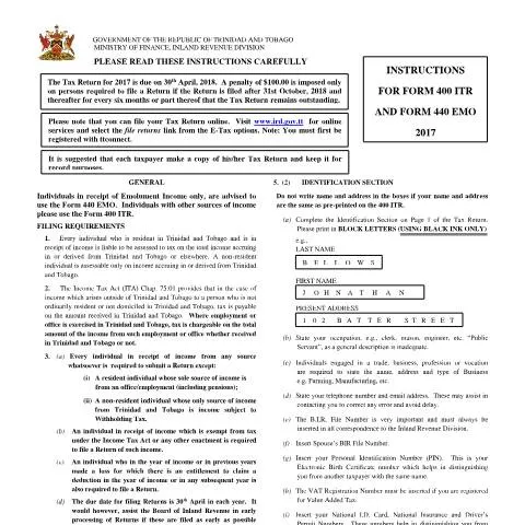 Document preview: Essential Guide to 400-ITR and 440-EMO Tax Instructions — Government & admin (CERFA n°I-400ITR 440EMO)