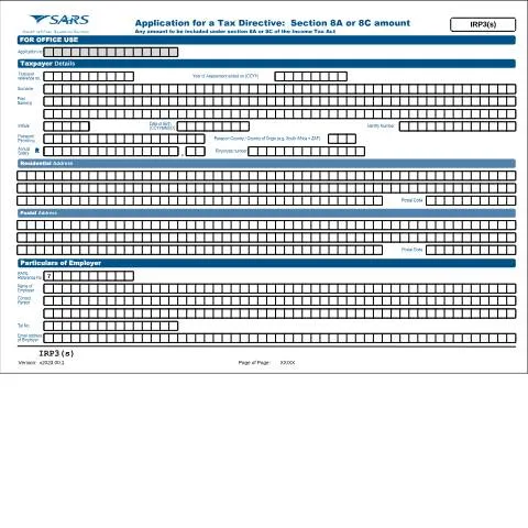 Document preview: Understanding the IRP3 Share Option Tax Directive Application in South — Taxes (CERFA n°IRP3(s))