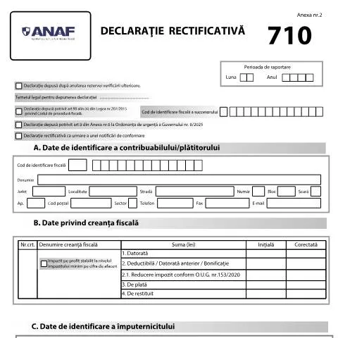 Document preview: Corectează-ți obligațiile fiscale cu D710_OPANAF_649_2025 — Impozite & fiscalitate (CERFA n°D710_OPANAF_649_2025)