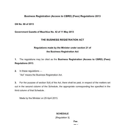 Document preview: The Importance of GN No. 99 of 2013 in Business Registration — Government & admin (GN-No.-99-of-2013)