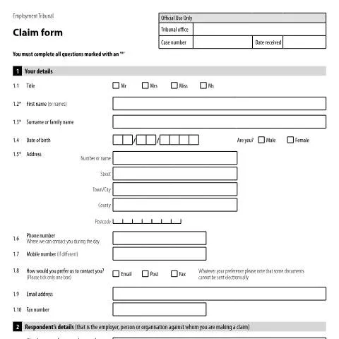 Document preview: Form ET1A: Your Guide to Group Employment Tribunal Claims — Work & employment