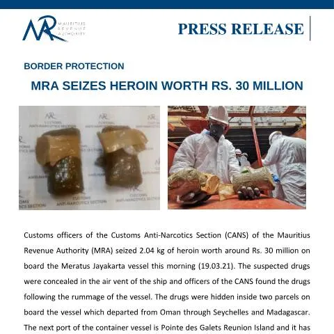 Document preview: Critical Insights on DrugSeizure190321 and Its Impact on Mauritius' — Government & admin (DrugSeizure190321)