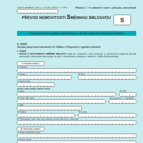 Document preview: Jak vyplnit Přílohu č. 1 k dani z převodu nemovitostí — Daně a fiskální záležitosti (CERFA n°25 5402/A)