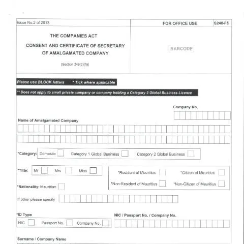 Document preview: Navigating the F5 Form for Amalgamated Companies — Government & admin (F5-1)