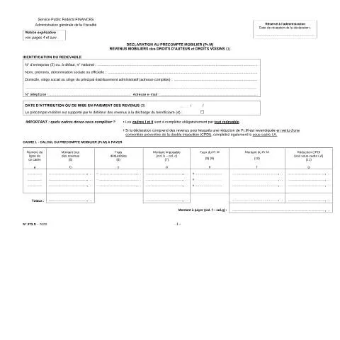Aperçu du document Déclaration 273S : Un impératif pour les revenus mobiliers — Impôts & fiscalité (CERFA n°121-273s)