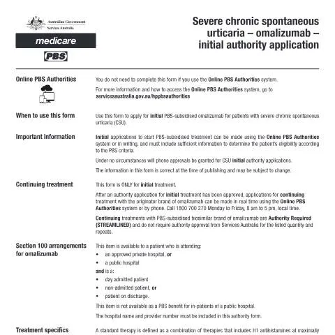 Document preview: Managing Severe Chronic Spontaneous Urticaria with Omalizumab — Health (CERFA n°PB223)