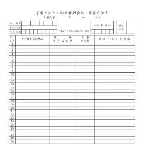 Document preview: 深入探討營業人使用二聯式收銀機統一發票明細表的必要性 — Taxes (CERFA n°營業人使用二聯式收銀機統一發票明細表)