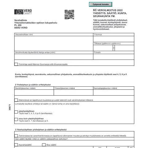 Document preview: Yhdistysten ja säätiöiden verotuksen merkitys Suomessa — Verot & verotus (CERFA n°Vero 3067)