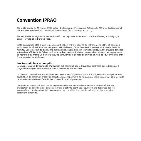 Aperçu du document La Convention IPRAO : un atout pour les droits à la retraite — Démarches administratives
