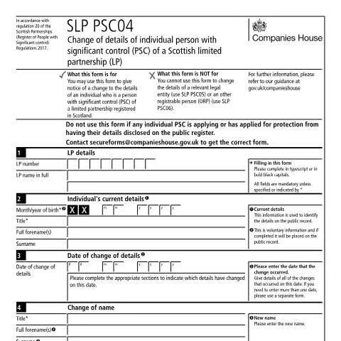 Document preview: Understanding the SLP PSC04 Document for PSC Changes — Business