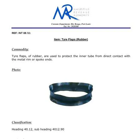 Document preview: Understanding Tyre Flaps Classification for Vehicle Safety — Government & admin (TyreFlaps)