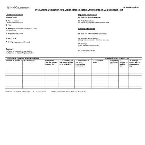 Document preview: Navigating the Pre-Landing Declaration for Fish in EU Ports — Government & admin