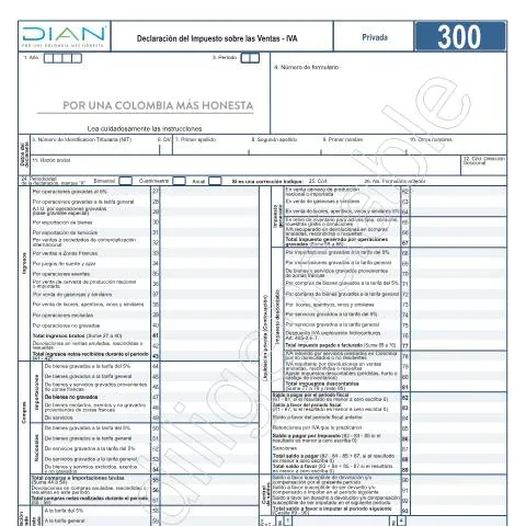 Vista previa del documento Guía para declarar el IVA en Colombia 2023 — Impuestos (CERFA n°F300-2023)