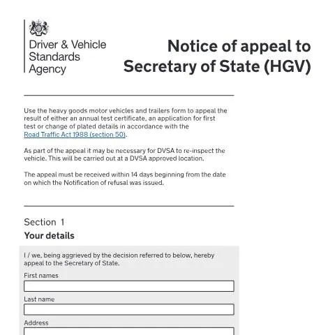 Document preview: Understanding the Appeal Process for HGV and Trailer MOT Decisions in — Government & admin