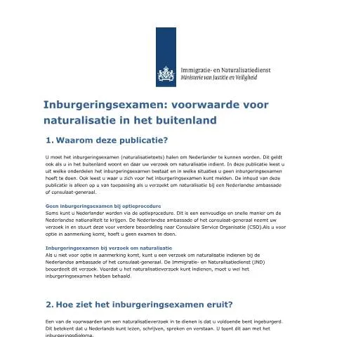 Documentvoorvertoning: Inburgeringsexamen: Essentieel voor Naturalizatie in het Buitenland — Immigratie & visa (CERFA n°3007)