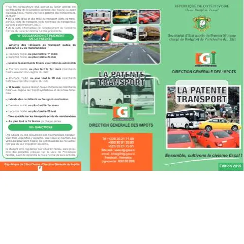 Aperçu du document Comprendre la Patente de Transport en Côte d'Ivoire — Impôts & fiscalité
