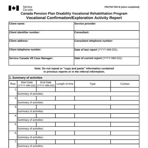 Document preview: Understanding the Vocational Confirmation/Activity Report — Work & employment (CERFA n°ISP2985)