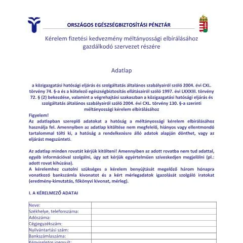 Document preview: Egészségbiztosítási kérelmek kézi kitöltése Magyarországon — Egészség (CERFA n°MT.76.K)