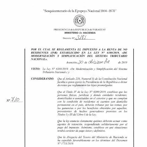 Vista previa del documento Regulación del Impuesto a la Renta de No Residentes en Paraguay — Trámites administrativos