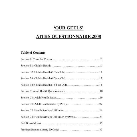 Document preview: Understanding the Ourgeels Aiths Questionnaire in Traveller Health — Health