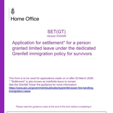 Document preview: Understanding the SET(GT) Form for Grenfell Survivors — Government & admin