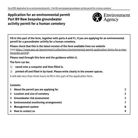 Document preview: Navigating Environmental Permits for Human Cemeteries — Environment & energy