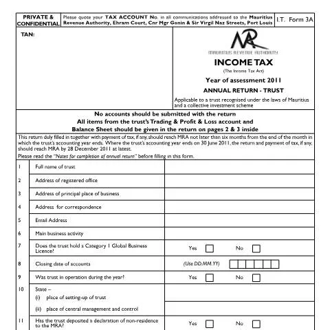 Document preview: Key Insights on the 2011 Annual Return for Trusts — Government & admin (CERFA n°ReturnTrust2011a)