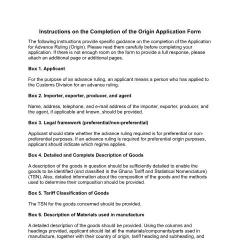 Document preview: Understanding Ghana's Advance Ruling Instructions for Origin — Taxes